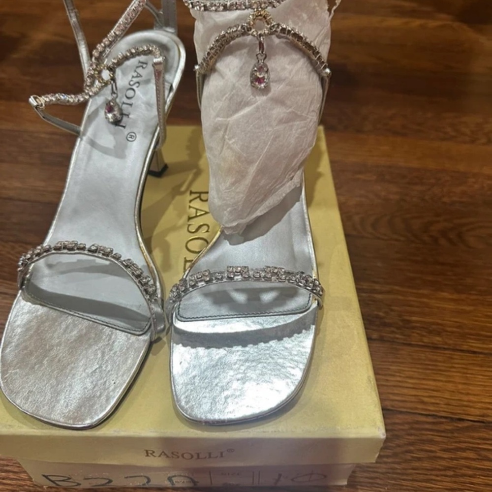Rasolli Silver Heeled Sandals